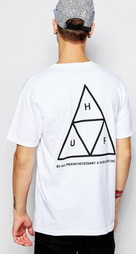 Noxx Футболка чоловіча Huf, хаф біла з чорним