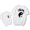 Noxx Чоловіча футболка з принтом Stussy, Білий Noxx Чоловіча футболка з принтом Stussy, Білий