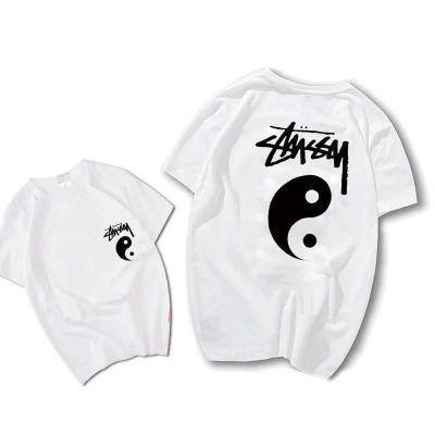 Noxx Чоловіча футболка з принтом Stussy, Білий Noxx Чоловіча футболка з принтом Stussy, Білий