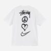 Noxx Чоловіча футболка з принтом Stussy, Білий Noxx Чоловіча футболка з принтом Stussy, Білий