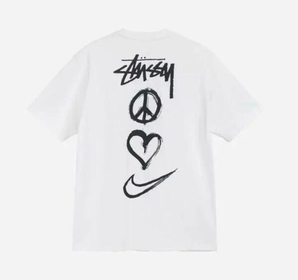 Noxx Чоловіча футболка з принтом Stussy, Білий Noxx Чоловіча футболка з принтом Stussy, Білий