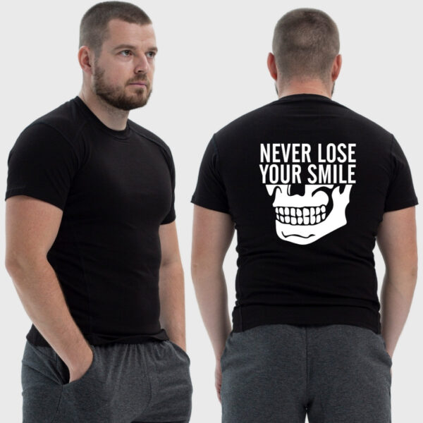 Мужская тактическая футболка Noxx в стиле милитари Never lose your smile не теряй улыбку, Черный Мужская тактическая футболка Noxx в стиле милитари Never lose your smile не теряй улыбку, Черный