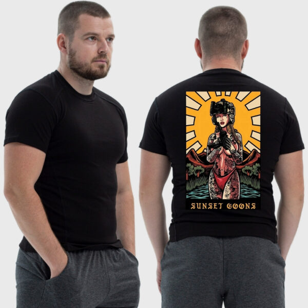 Мужская тактическая футболка Noxx в стиле милитари Sunset Goons девушка солнце полдень, Черный