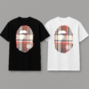 Noxx Чоловіча футболка з принтом Bape, Чорний Noxx Чоловіча футболка з принтом Bape, Чорний