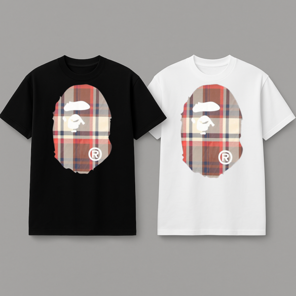 Noxx Чоловіча футболка з принтом Bape, Чорний Noxx Чоловіча футболка з принтом Bape, Чорний