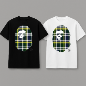 Noxx Чоловіча футболка з принтом Bape, Чорний Noxx Чоловіча футболка з принтом Bape, Чорний
