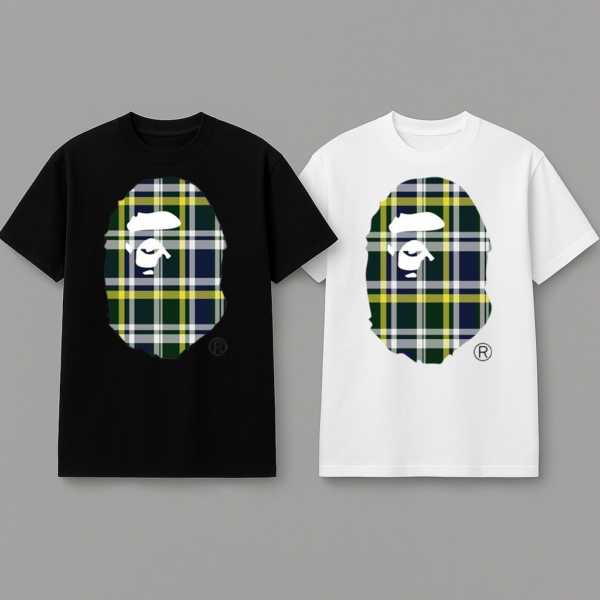 Noxx Чоловіча футболка з принтом Bape, Чорний Noxx Чоловіча футболка з принтом Bape, Чорний