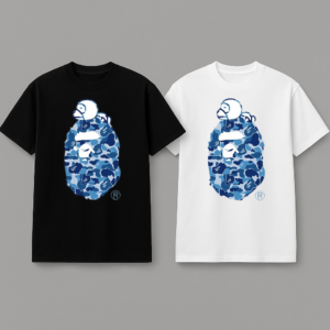 Noxx Чоловіча футболка з принтом Bape, Чорний Noxx Чоловіча футболка з принтом Bape, Чорний