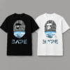 Noxx Чоловіча футболка з принтом Bape, Чорний Noxx Чоловіча футболка з принтом Bape, Чорний