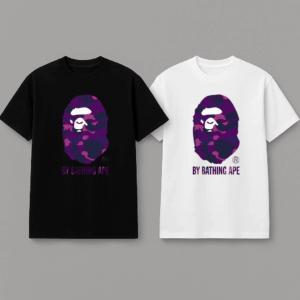 Noxx Чоловіча футболка з принтом Bape, Чорний Noxx Чоловіча футболка з принтом Bape, Чорний