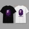 Noxx Чоловіча футболка з принтом Bape, Чорний Noxx Чоловіча футболка з принтом Bape, Чорний