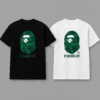 Noxx Чоловіча футболка з принтом Bape, Чорний Noxx Чоловіча футболка з принтом Bape, Чорний