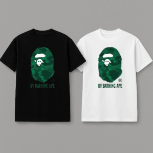 Noxx Чоловіча футболка з принтом Bape, Чорний Noxx Чоловіча футболка з принтом Bape, Чорний