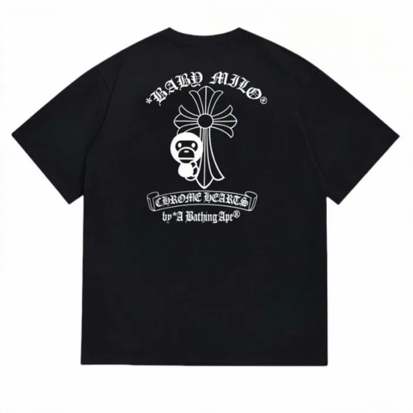 Noxx Чоловіча футболка з принтом Bape, Чорний Noxx Чоловіча футболка з принтом Bape, Чорний