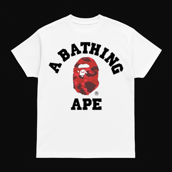 Noxx Чоловіча футболка з принтом Bape, Білий Noxx Чоловіча футболка з принтом Bape, Білий