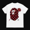 Noxx Чоловіча футболка з принтом Bape, Білий Noxx Чоловіча футболка з принтом Bape, Білий
