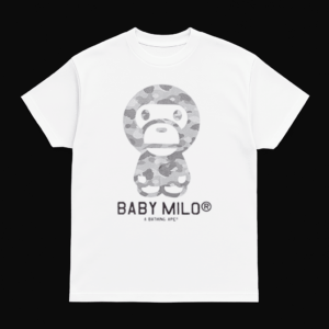 Noxx Чоловіча футболка з принтом Bape, Білий Noxx Чоловіча футболка з принтом Bape, Білий