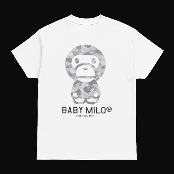 Noxx Чоловіча футболка з принтом Bape, Білий Noxx Чоловіча футболка з принтом Bape, Білий