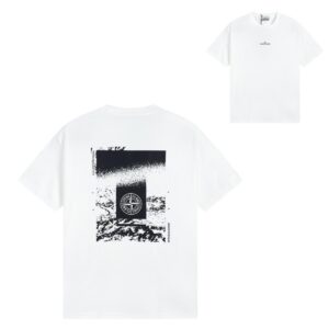 Noxx Чоловіча футболка Stone Island, Білий Noxx Чоловіча футболка Stone Island, Білий