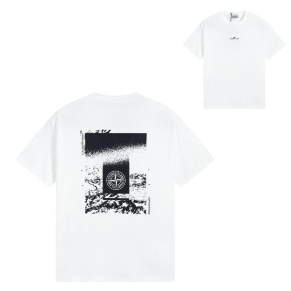 Noxx Чоловіча футболка Stone Island, Білий Noxx Чоловіча футболка Stone Island, Білий