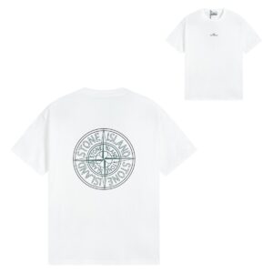 Noxx Чоловіча футболка Stone Island, Білий Noxx Чоловіча футболка Stone Island, Білий