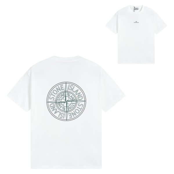Noxx Чоловіча футболка Stone Island, Білий Noxx Чоловіча футболка Stone Island, Білий