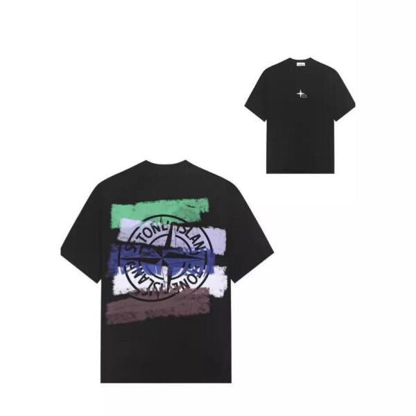 Noxx Чоловіча футболка Stone Island, Чорний Noxx Чоловіча футболка Stone Island, Чорний