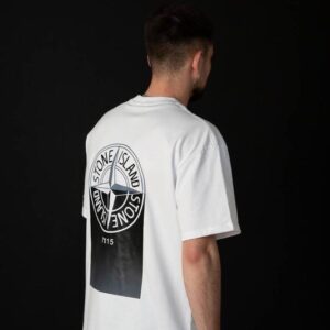 Noxx Чоловіча футболка Stone Island, Білий Noxx Чоловіча футболка Stone Island, Білий