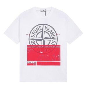 Noxx Чоловіча футболка Stone Island, Білий Noxx Чоловіча футболка Stone Island, Білий