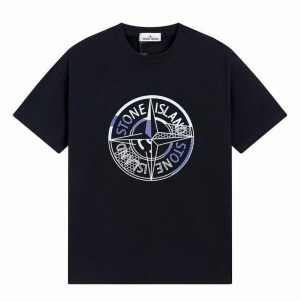Noxx Чоловіча футболка Stone Island, Чорний Noxx Чоловіча футболка Stone Island, Чорний