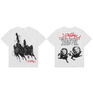 Noxx Чоловіча футболка travis scott cactus jack, Білий Noxx Чоловіча футболка travis scott cactus jack, Білий