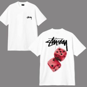 Noxx Чоловіча футболка STUSSY, Білий Noxx Чоловіча футболка STUSSY, Білий