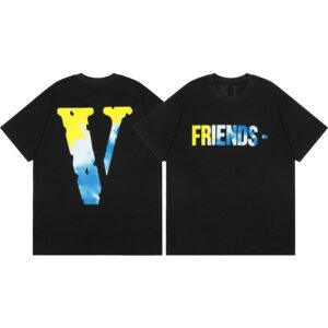 Noxx Чоловіча футболка з принтом VLONE, Чорний Noxx Чоловіча футболка з принтом VLONE, Чорний
