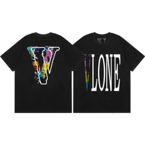 Noxx Чоловіча футболка з принтом VLONE, Чорний Noxx Чоловіча футболка з принтом VLONE, Чорний