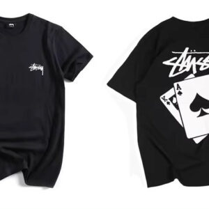 Noxx Чоловіча футболка з принтом Stussy , Чорний Noxx Чоловіча футболка з принтом Stussy , Чорний