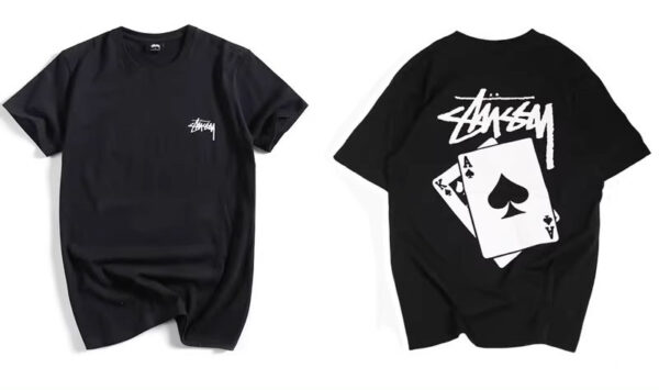 Noxx Чоловіча футболка з принтом Stussy , Чорний Noxx Чоловіча футболка з принтом Stussy , Чорний