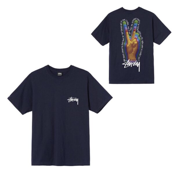 Noxx Чоловіча футболка з принтом Stussy, Чорний Noxx Чоловіча футболка з принтом Stussy, Чорний