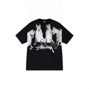 Noxx Чоловіча футболка з принтом Stussy, Чорний Noxx Чоловіча футболка з принтом Stussy, Чорний