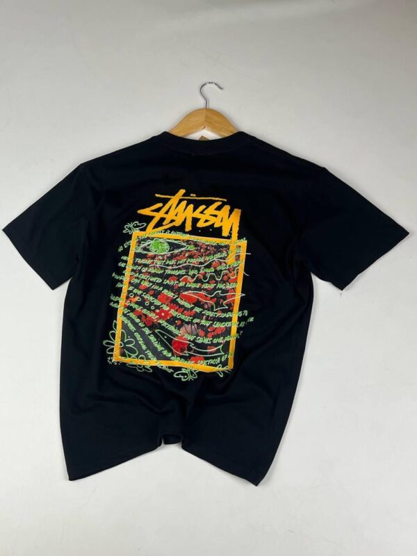 Noxx Чоловіча футболка з принтом Stussy, Чорний Noxx Чоловіча футболка з принтом Stussy, Чорний