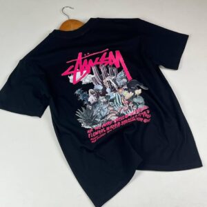 Noxx Чоловіча футболка з принтом Stussy, Чорний Noxx Чоловіча футболка з принтом Stussy, Чорний
