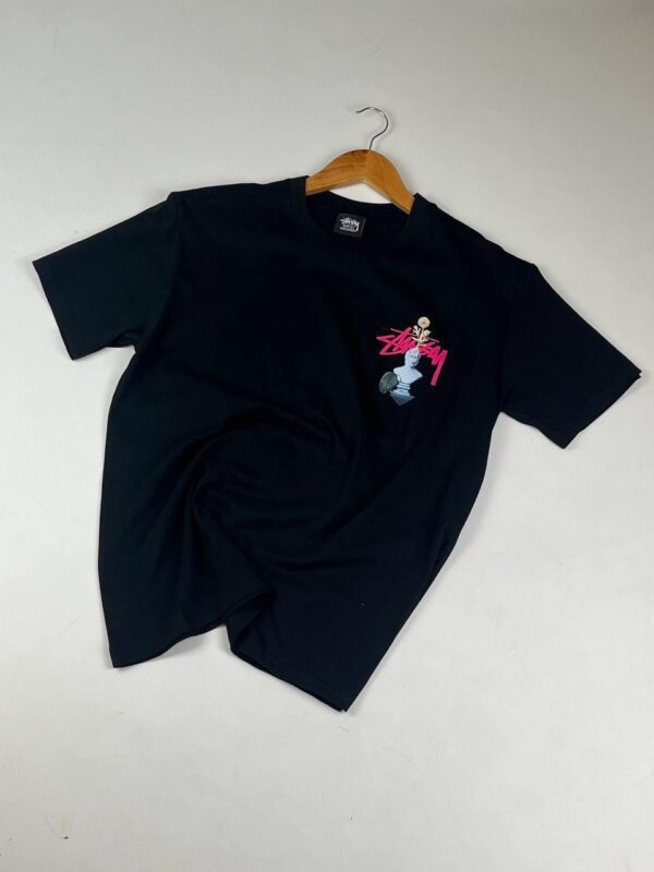Noxx Чоловіча футболка з принтом Stussy, Чорний Noxx Чоловіча футболка з принтом Stussy, Чорний