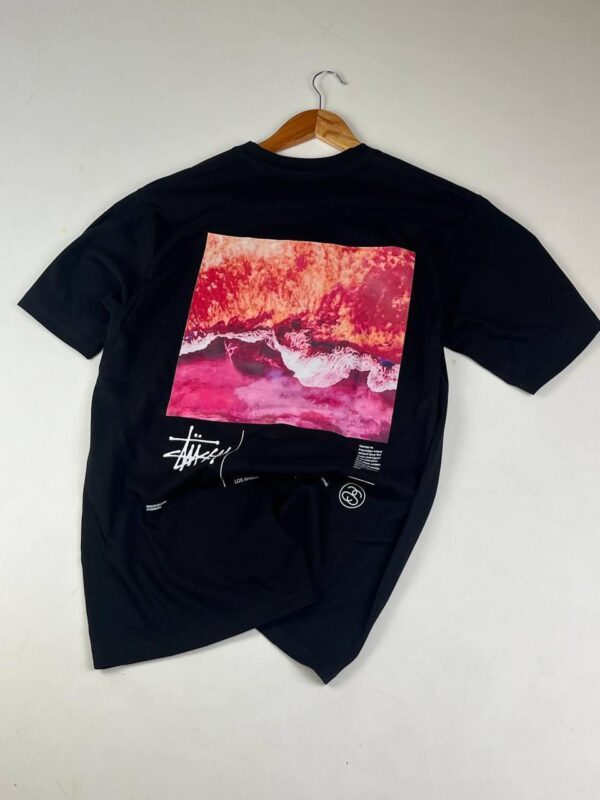 Noxx Чоловіча футболка з принтом Stussy, Чорний Noxx Чоловіча футболка з принтом Stussy, Чорний