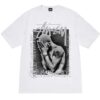 Noxx Чоловіча футболка з принтом Stussy, Білий Noxx Чоловіча футболка з принтом Stussy, Білий
