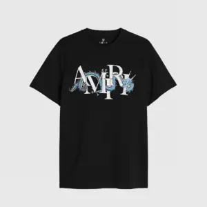 Noxx Чоловіча футболка з принтом Amiri, Чорний Noxx Чоловіча футболка з принтом Amiri, Чорний