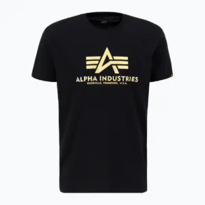 Noxx Чоловіча футболка з принтом Alpha Industries, Чорний Noxx Чоловіча футболка з принтом Alpha Industries, Чорний