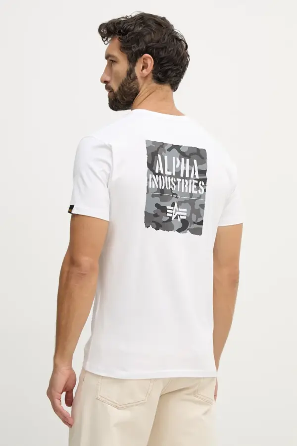 Noxx Чоловіча футболка з принтом Alpha Industries, Білий