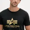Noxx Чоловіча футболка з принтом Alpha Industries, Чорний Noxx Чоловіча футболка з принтом Alpha Industries, Чорний