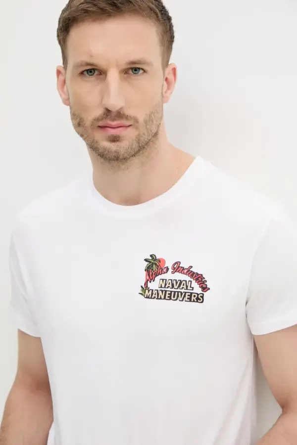 Noxx Чоловіча футболка з принтом Alpha Industries, Білий
