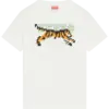Noxx Чоловіча футболка з принтом Kenzo Pixel Tiger Classic Off White, Білий