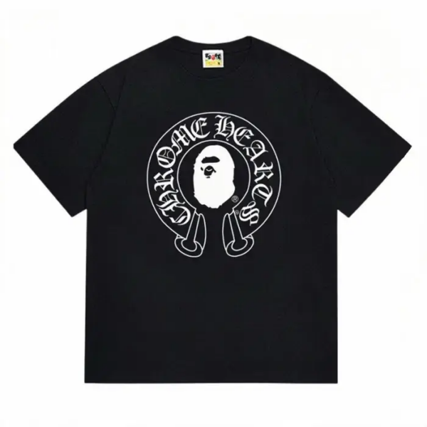Noxx Чоловіча футболка з принтом Bape, Чорний Noxx Чоловіча футболка з принтом Bape, Чорний
